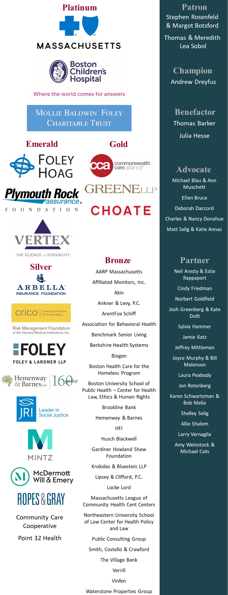 28th Annual Breakfast Sponsors